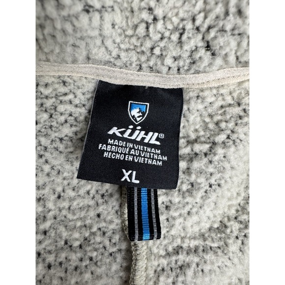 KUHL Clifton Snap Fleece Jacket XL Beige Long Overcoat Hiking Outdoors Light - Picture 3 of 9